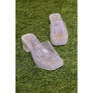 Forever 21 Clear Glitter Sandals